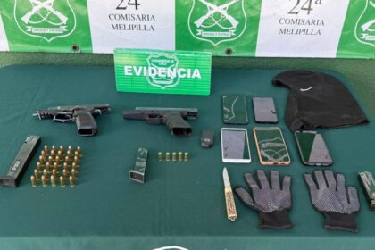 Detienen banda por robo en Melipilla con arma de policía argentina