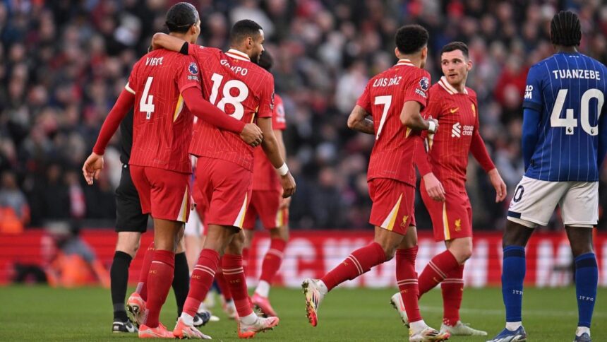 Liverpool arrasa al Ipswich en Anfield consolidando liderato en Premier League