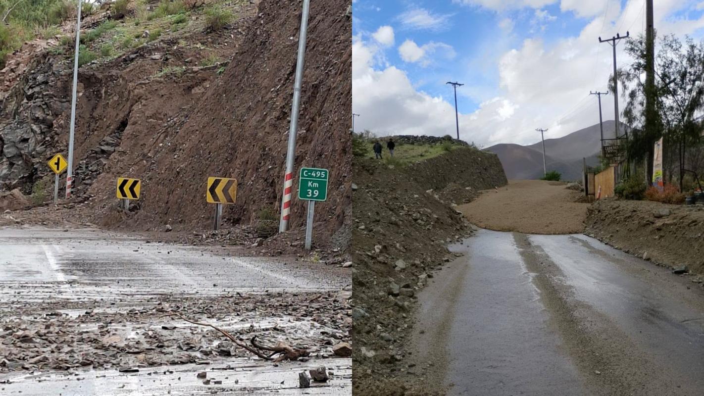 Cortes de camino en Alto del Carmen por lluvias