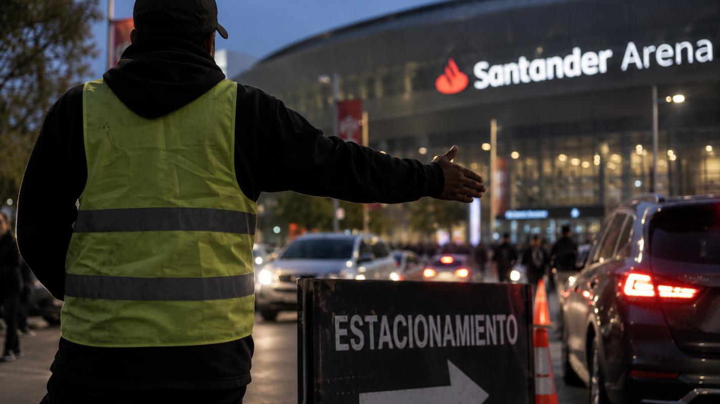 Estacionadores ilegales en Santander Arena