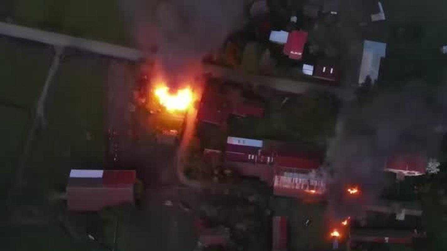Dron sobrevolando el área del ataque al Molino Grollmus
