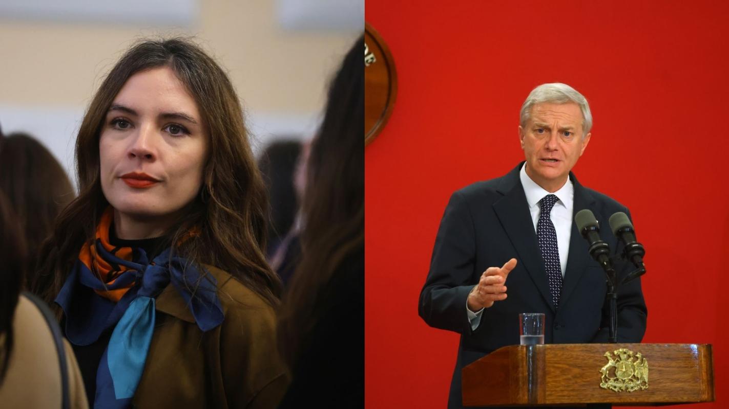 Exministra Camila Vallejo durante el homenaje a Michelle Bachelet.