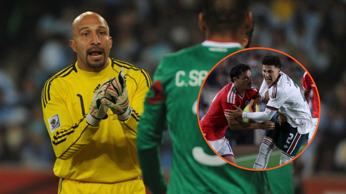 Óscar Pérez analizando el partido entre Chile y México.
