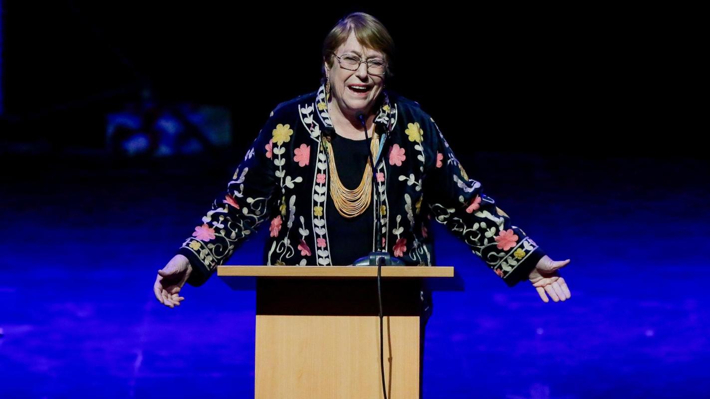 Michelle Bachelet en un evento político.