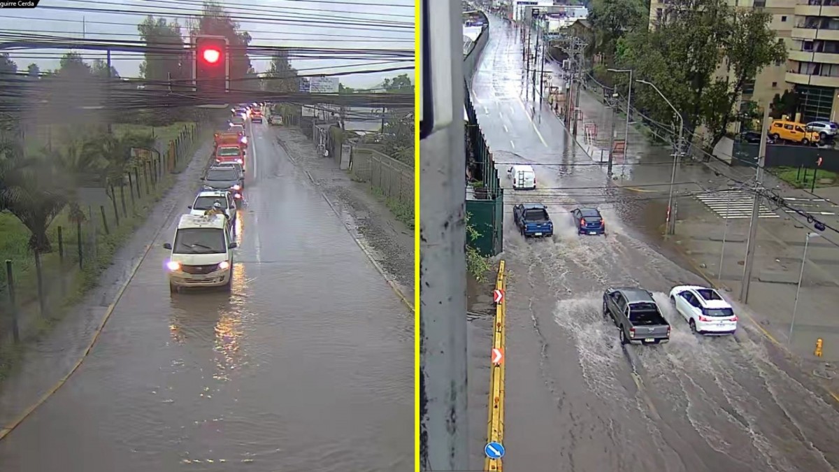 Anegamientos en vías de Santiago por lluvias