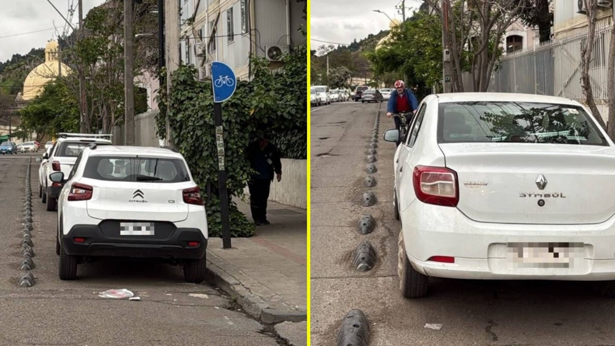 Ciclovía bloqueada por autos en Independencia